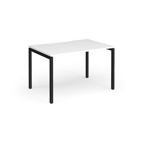 Connex Goal-Post 1200 x 800 x 725mm Single Desk - Black Frame / White Top
