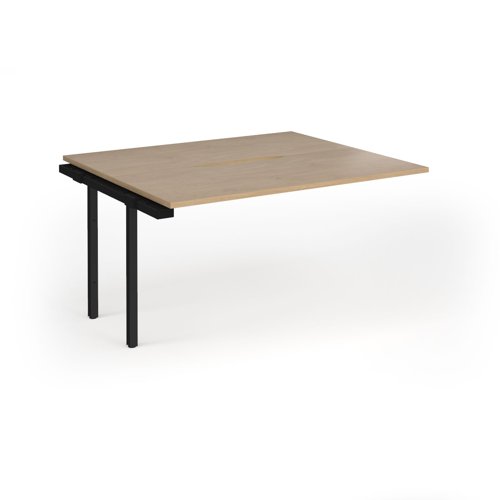 Connex Goal-Post 1400 x 1200 x 725mm Back to Back Add On Bay - Black Frame / Kendal Oak Top