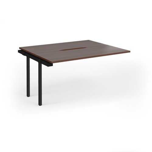 Connex Goal-Post 1400 x 1200 x 725mm Back to Back Add On Bay - Black Frame / Walnut Top