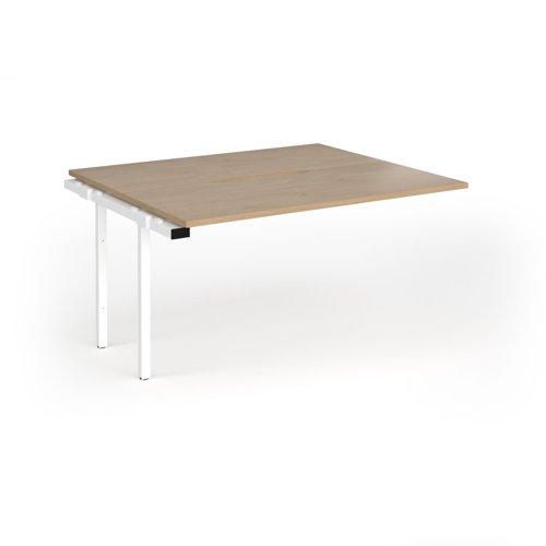 Connex Goal-Post 1400 x 1200 x 725mm Back to Back Add On Bay - White Frame / Kendal Oak Top