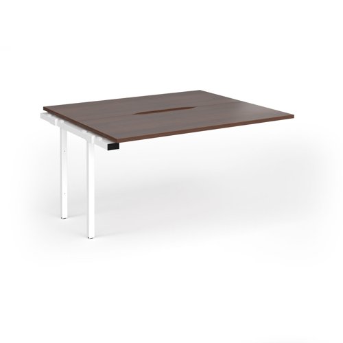Connex Goal-Post 1400 x 1200 x 725mm Back to Back Add On Bay - White Frame / Walnut Top