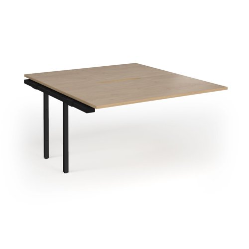 Connex Goal-Post 1400 x 1600 x 725mm Back to Back Add On Bay - Black Frame / Kendal Oak Top