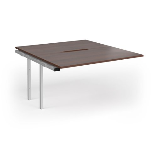 Connex Goal-Post 1400 x 1600 x 725mm Back to Back Add On Bay - Silver Frame / Walnut Top