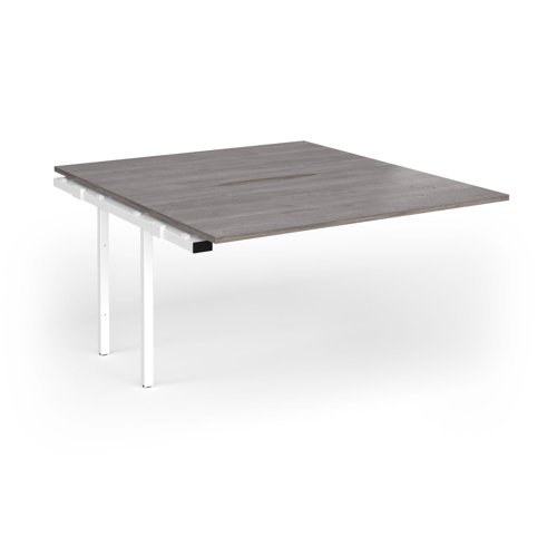 Connex Goal-Post 1400 x 1600 x 725mm Back to Back Add On Bay - White Frame / Grey Oak Top