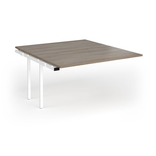 Connex Goal-Post 1400 x 1600 x 725mm Back to Back Add On Bay - White Frame / Nebraska Oak Top