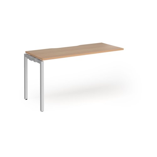 Connex Goal-Post 1400 x 600 x 725mm Single Add On Bay - Silver Frame / Beech Top