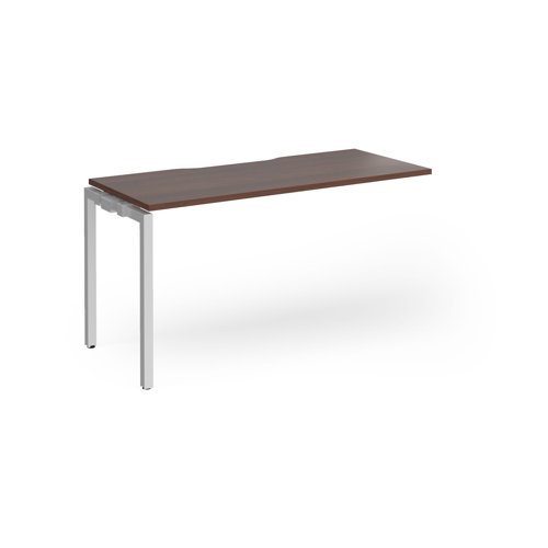 Connex Goal-Post 1400 x 600 x 725mm Single Add On Bay - Silver Frame / Walnut Top