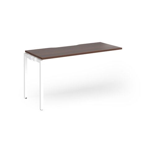 Connex Goal-Post 1400 x 600 x 725mm Single Add On Bay - White Frame / Walnut Top