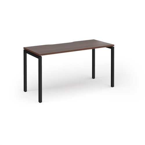 Connex Goal-Post 1400 x 600 x 725mm Single Desk - Black Frame / Walnut Top
