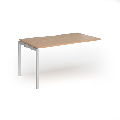 Connex Goal-Post 1400 x 800 x 725mm Single Add On Bay - Silver Frame / Beech Top