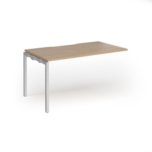 Connex Goal-Post 1400 x 800 x 725mm Single Add On Bay - Silver Frame / Kendal Oak Top