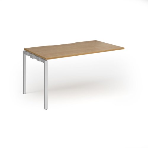 Connex Goal-Post 1400 x 800 x 725mm Single Add On Bay - Silver Frame / Oak Top