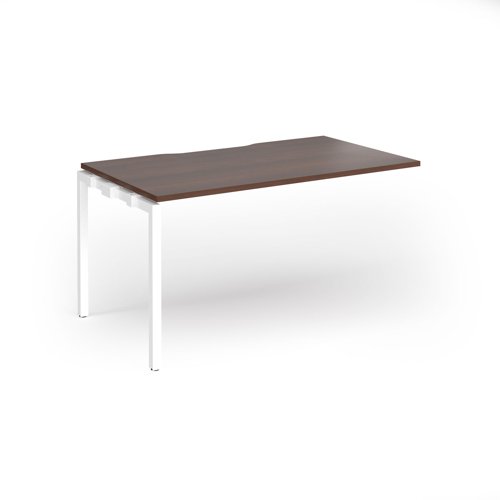 Connex Goal-Post 1400 x 800 x 725mm Single Add On Bay - White Frame / Walnut Top