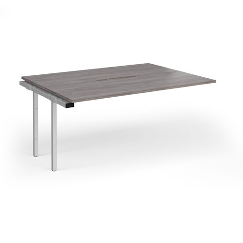 Connex Goal-Post 1600 x 1200 x 725mm Back to Back Add On Bay - Silver Frame / Grey Oak Top