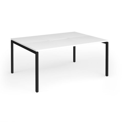 Connex Goal-Post 1600 x 1200 x 725mm Back to Back Desk (2 x 1600mm) - Black Frame / White Top