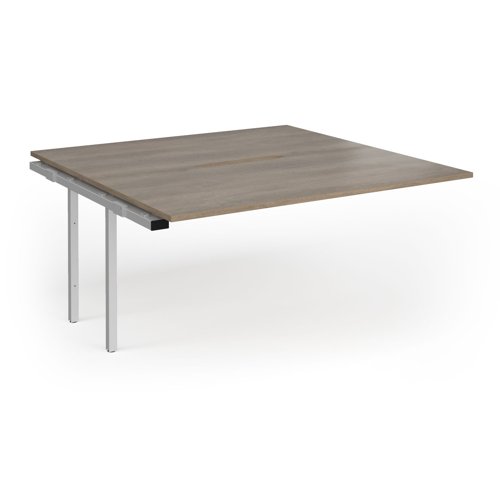 Connex Goal-Post 1600 x 1600 x 725mm Back to Back Add On Bay - Silver Frame / Nebraska Oak Top