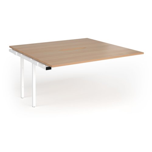 Connex Goal-Post 1600 x 1600 x 725mm Back to Back Add On Bay - White Frame / Beech Top