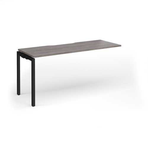 Connex Goal-Post 1600 x 600 x 725mm Single Add On Bay - Black Frame / Grey Oak Top