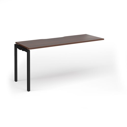 Connex Goal-Post 1600 x 600 x 725mm Single Add On Bay - Black Frame / Walnut Top