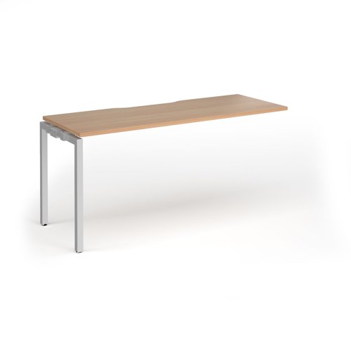 Connex Goal-Post 1600 x 600 x 725mm Single Add On Bay - Silver Frame / Beech Top