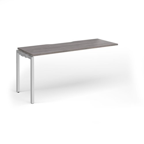 Connex Goal-Post 1600 x 600 x 725mm Single Add On Bay - Silver Frame / Grey Oak Top