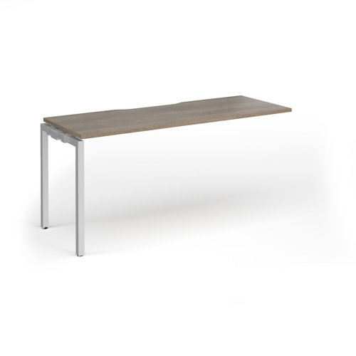 Connex Goal-Post 1600 x 600 x 725mm Single Add On Bay - Silver Frame / Nebraska Oak Top