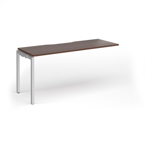 Connex Goal-Post 1600 x 600 x 725mm Single Add On Bay - Silver Frame / Walnut Top