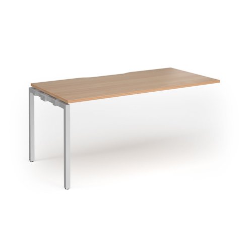 Connex Goal-Post 1600 x 800 x 725mm Single Add On Bay - Silver Frame / Beech Top