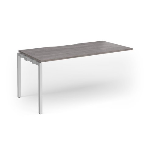 Connex Goal-Post 1600 x 800 x 725mm Single Add On Bay - Silver Frame / Grey Oak Top
