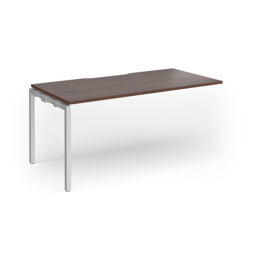 Connex Goal-Post 1600 x 800 x 725mm Single Add On Bay - Silver Frame / Walnut Top