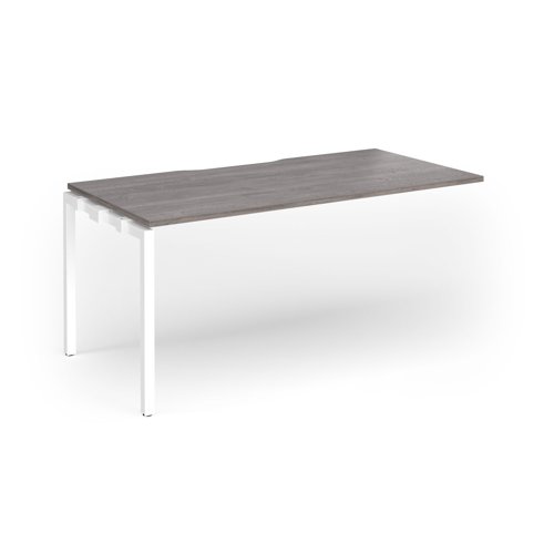 Connex Goal-Post 1600 x 800 x 725mm Single Add On Bay - White Frame / Grey Oak Top