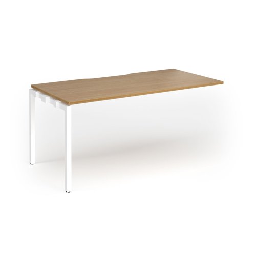 Connex Goal-Post 1600 x 800 x 725mm Single Add On Bay - White Frame / Oak Top