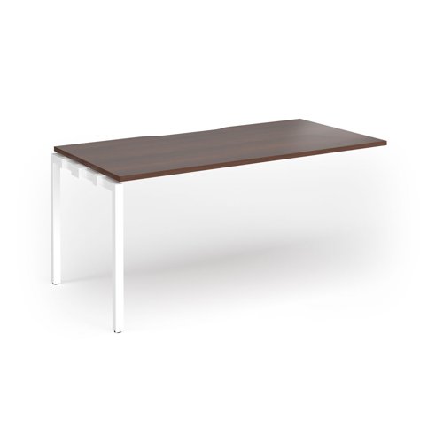 Connex Goal-Post 1600 x 800 x 725mm Single Add On Bay - White Frame / Walnut Top