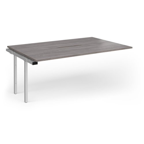 Connex Goal-Post 1800 x 1200 x 725mm Back to Back Add On Bay - Silver Frame / Grey Oak Top