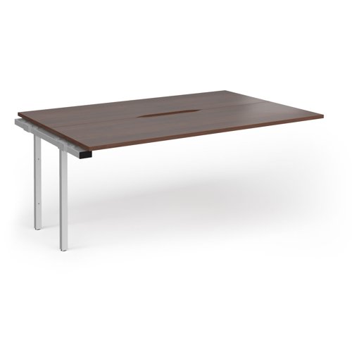 Connex Goal-Post 1800 x 1200 x 725mm Back to Back Add On Bay - Silver Frame / Walnut Top