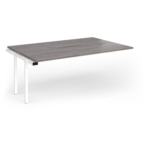 Connex Goal-Post 1800 x 1200 x 725mm Back to Back Add On Bay - White Frame / Grey Oak Top