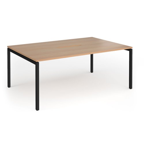 Connex Goal-Post 1800 x 1200 x 725mm Back to Back Desk (2 x 1800mm) - Black Frame / Beech Top