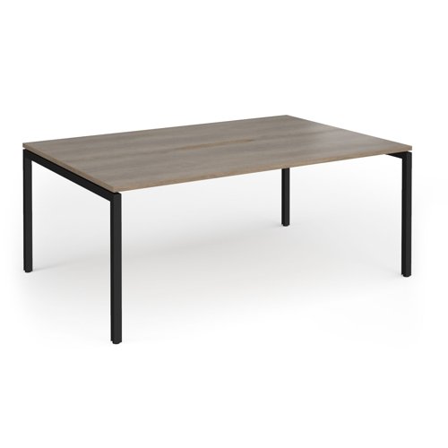 Connex Goal-Post 1800 x 1200 x 725mm Back to Back Desk (2 x 1800mm) - Black Frame / Nebraska Oak Top