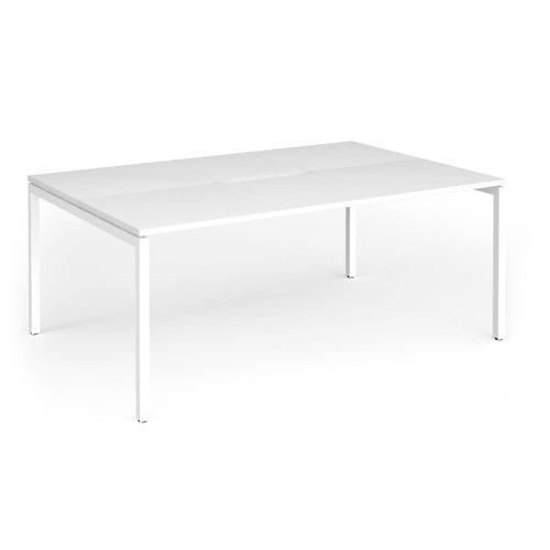 Connex Goal-Post 1800 x 1200 x 725mm Back to Back Desk (2 x 1800mm) - White Frame / White Top