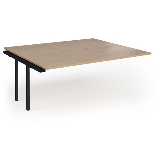 Connex Goal-Post 1800 x 1600 x 725mm Back to Back Add On Bay - Black Frame / Kendal Oak Top