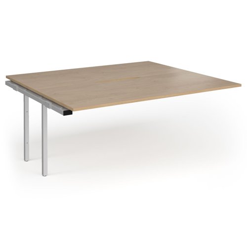 Connex Goal-Post 1800 x 1600 x 725mm Back to Back Add On Bay - Silver Frame / Kendal Oak Top