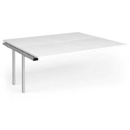 Connex Goal-Post 1800 x 1600 x 725mm Back to Back Add On Bay - Silver Frame / White Top