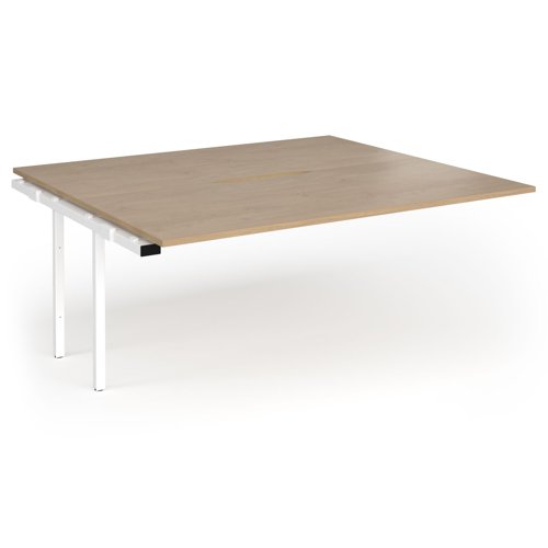 Connex Goal-Post 1800 x 1600 x 725mm Back to Back Add On Bay - White Frame / Kendal Oak Top