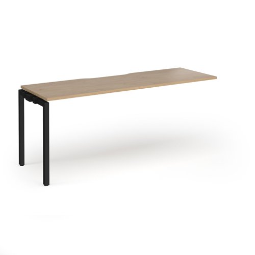 Connex Goal-Post 1800 x 600 x 725mm Single Add On Bay - Black Frame / Kendal Oak Top