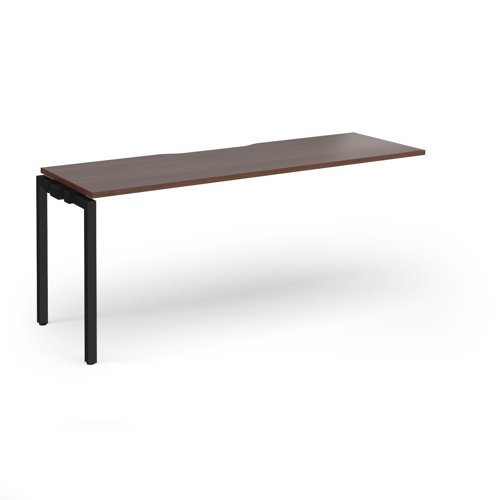 Connex Goal-Post 1800 x 600 x 725mm Single Add On Bay - Black Frame / Walnut Top