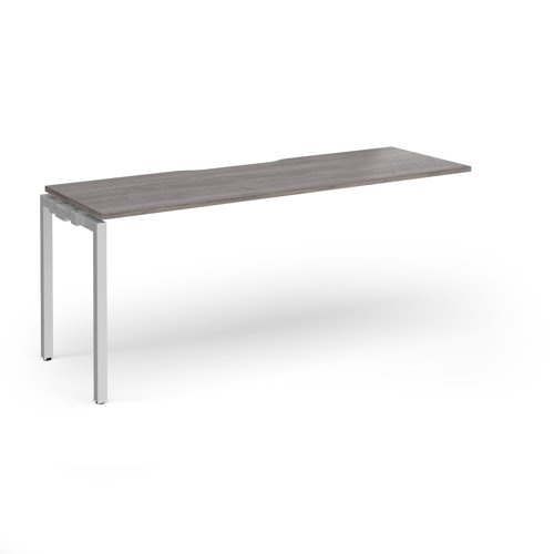 Connex Goal-Post 1800 x 600 x 725mm Single Add On Bay - Silver Frame / Grey Oak Top