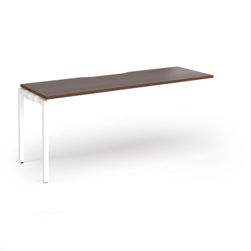Connex Goal-Post 1800 x 600 x 725mm Single Add On Bay - White Frame / Walnut Top