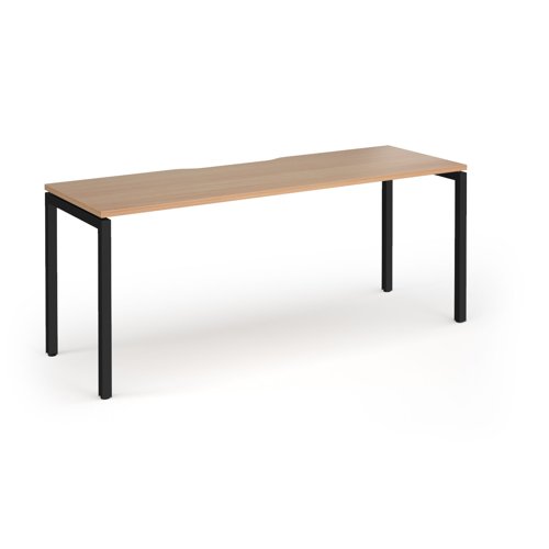 Connex Goal-Post 1800 x 600 x 725mm Single Desk - Black Frame / Beech Top