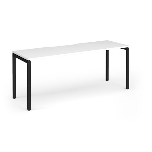 Connex Goal-Post 1800 x 600 x 725mm Single Desk - Black Frame / White Top