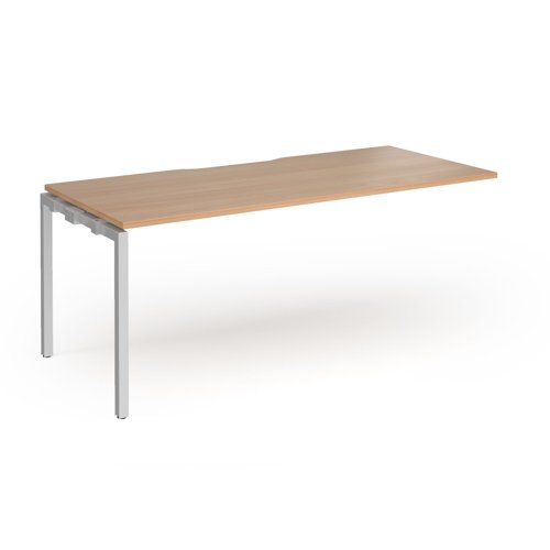 Connex Goal-Post 1800 x 800 x 725mm Single Add On Bay - Silver Frame / Beech Top